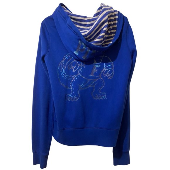 Pink Victoria's Secret Blue zipped lightweight hoodie Florida Gators sz M - Picture 5 of 8
